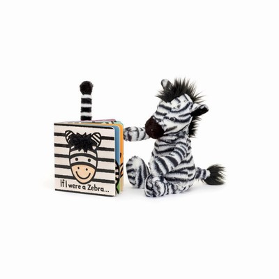 Jellycat If I Were A Zebra Board and Bashful Zebra Medium | PJ0268517